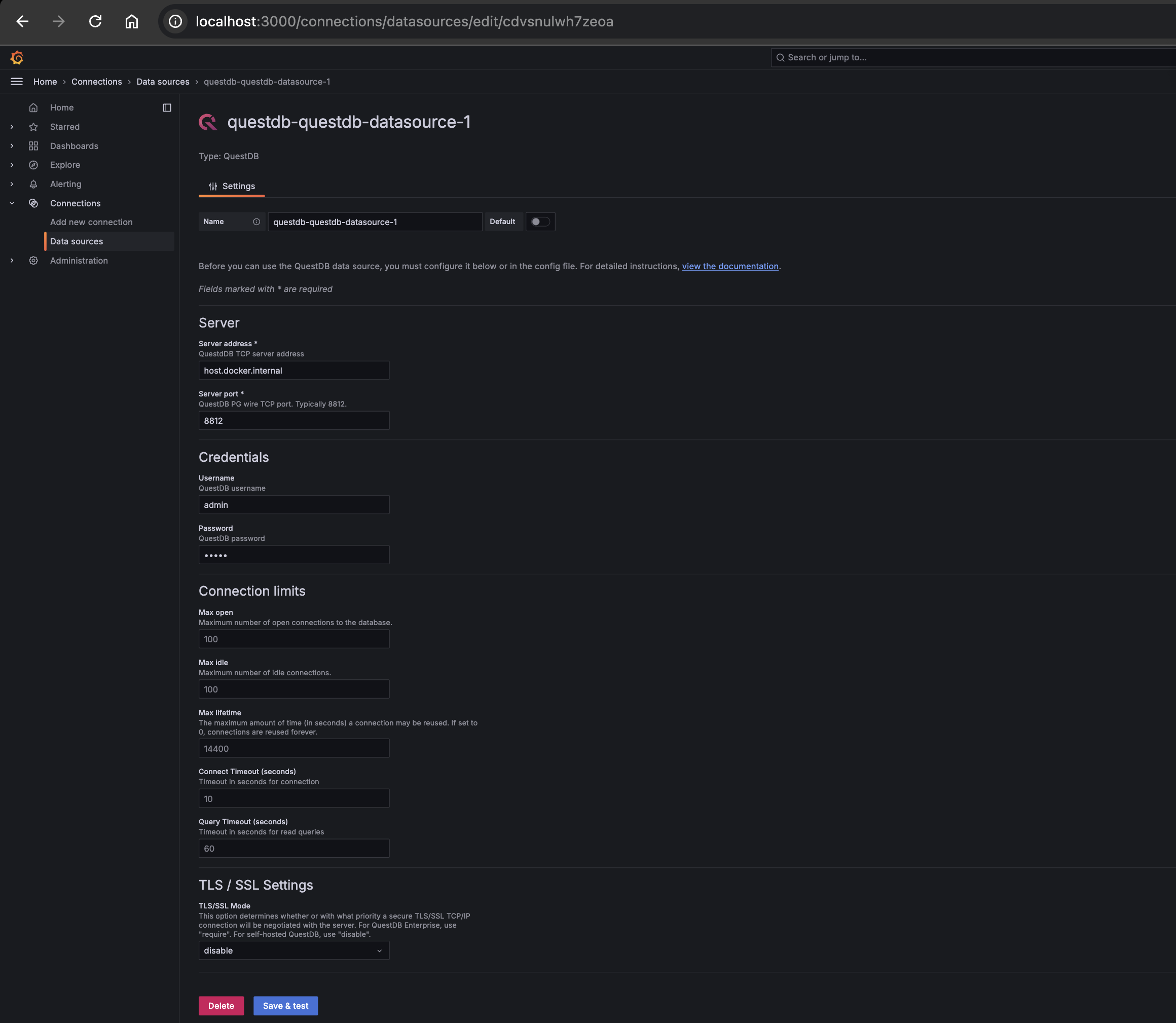 configuring data source